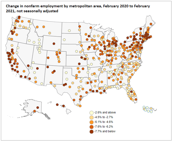 02.2020 - 02.2021 YOY Employment Changes